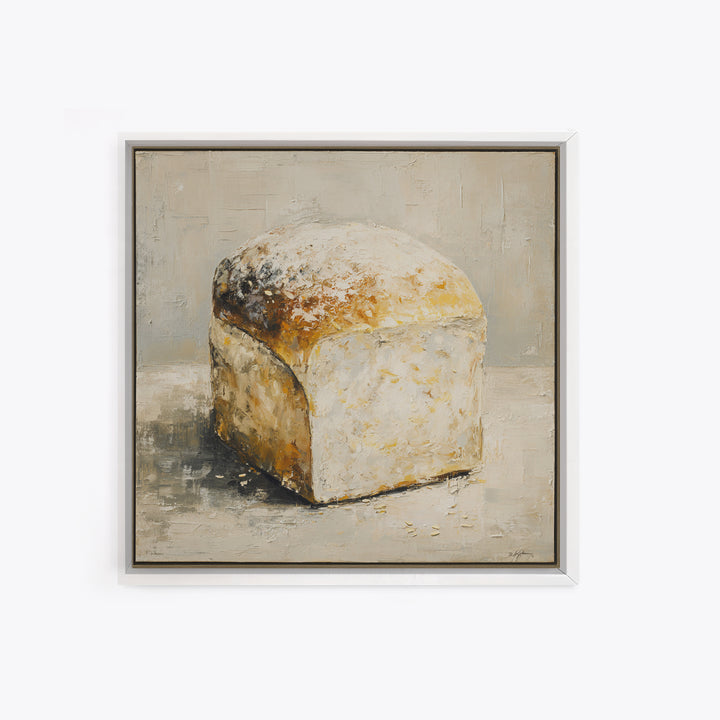 Freshly Baked Bread Framed Canvas Print, Bed and Breakfast Art, Abstract Art, Living Room Decor, Fine Art, Coffee Art, BAB-1x1-44