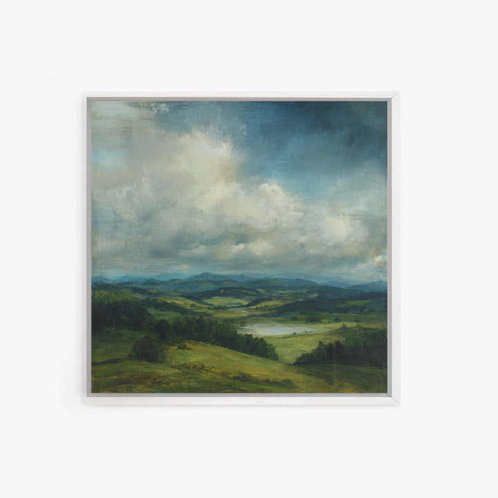 Classic Landscape with Rolling Green Hills Canvas Print, Bed and Breakfast Art, Wall Decor, Living Room Decor, BAB-1x1-48