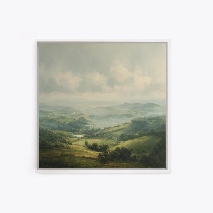 Classic Landscape with Rolling Green Hills Canvas Print, Bed and Breakfast Art, Art Print, Living Room Decor, BAB-1x1-96