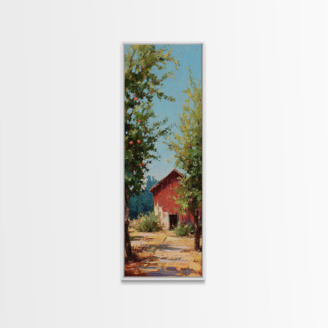 Apple Orchard Scene Canvas Print, Bed and Breakfast Art, Canvas Wall Art, Living Room Decor, Fine Art, Above Bed Decor, BAB-1x3-25
