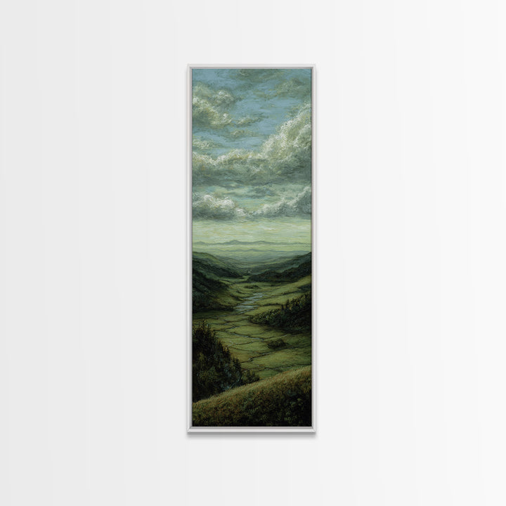 Classic Landscape with Rolling Green Hills Canvas Print, Bed and Breakfast Art, Art Print, Living Room Decor, BAB-1x3-36