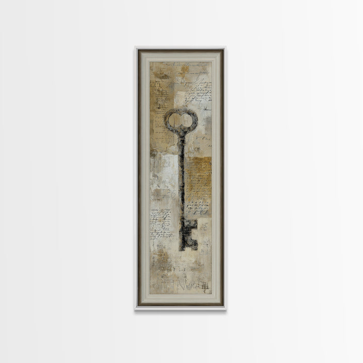 Antique Key and Handwritten Letter Arrangement Without Canvas Print, Bed and Breakfast Art, Wall Art, Living Room Decor, BAB-1x3-45