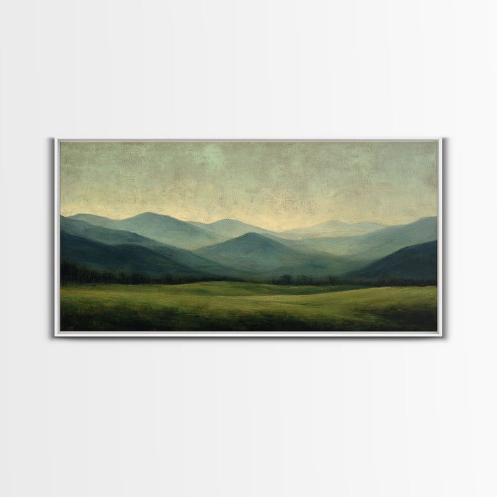 Classic Landscape with Rolling Green Hills Canvas Print, Bed and Breakfast Art, Statement Artwork, Living Room Decor, BAB-2x1-20