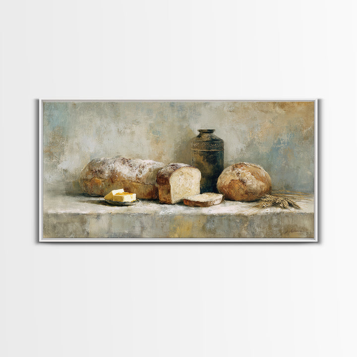 Freshly Baked Bread Canvas Print, Bed and Breakfast Art, Printable, Living Room Decor, Fine Art, Bedroom Wall Decor, BAB-2x1-64