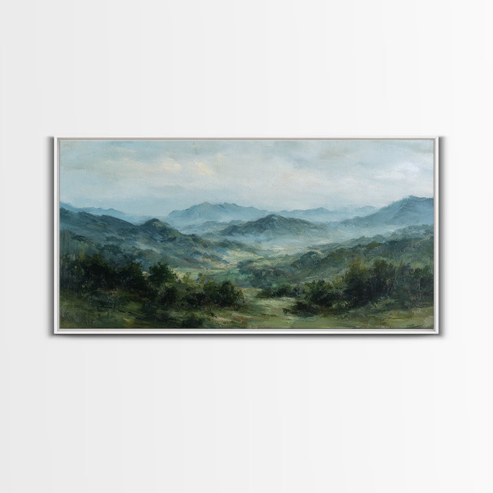 Classic Landscape with Rolling Green Hills Canvas Print, Bed and Breakfast Art, Farmhouse Decor, Living Room Decor, BAB-2x1-92
