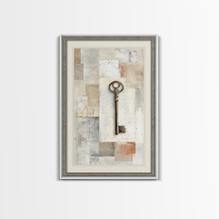 Antique Key and Handwritten Letter Arrangement Without Canvas Print, Bed and Breakfast Art, Bedroom Decor, Living Room Decor, BAB-2x3-41