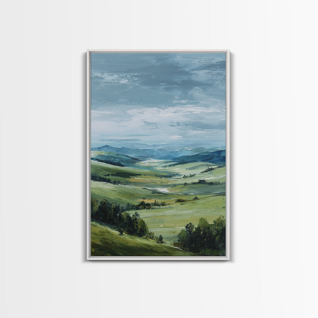 Classic Landscape with Rolling Green Hills Canvas Print, Bed and Breakfast Art, Printable Wall Art, Living Room Decor, BAB-2x3-80