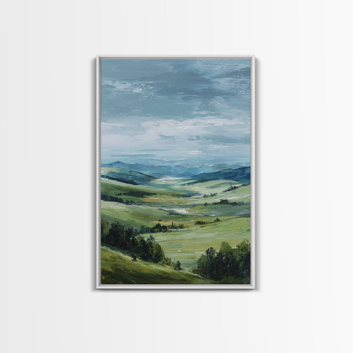 Classic Landscape with Rolling Green Hills Canvas Print, Bed and Breakfast Art, Printable Wall Art, Living Room Decor, BAB-2x3-80