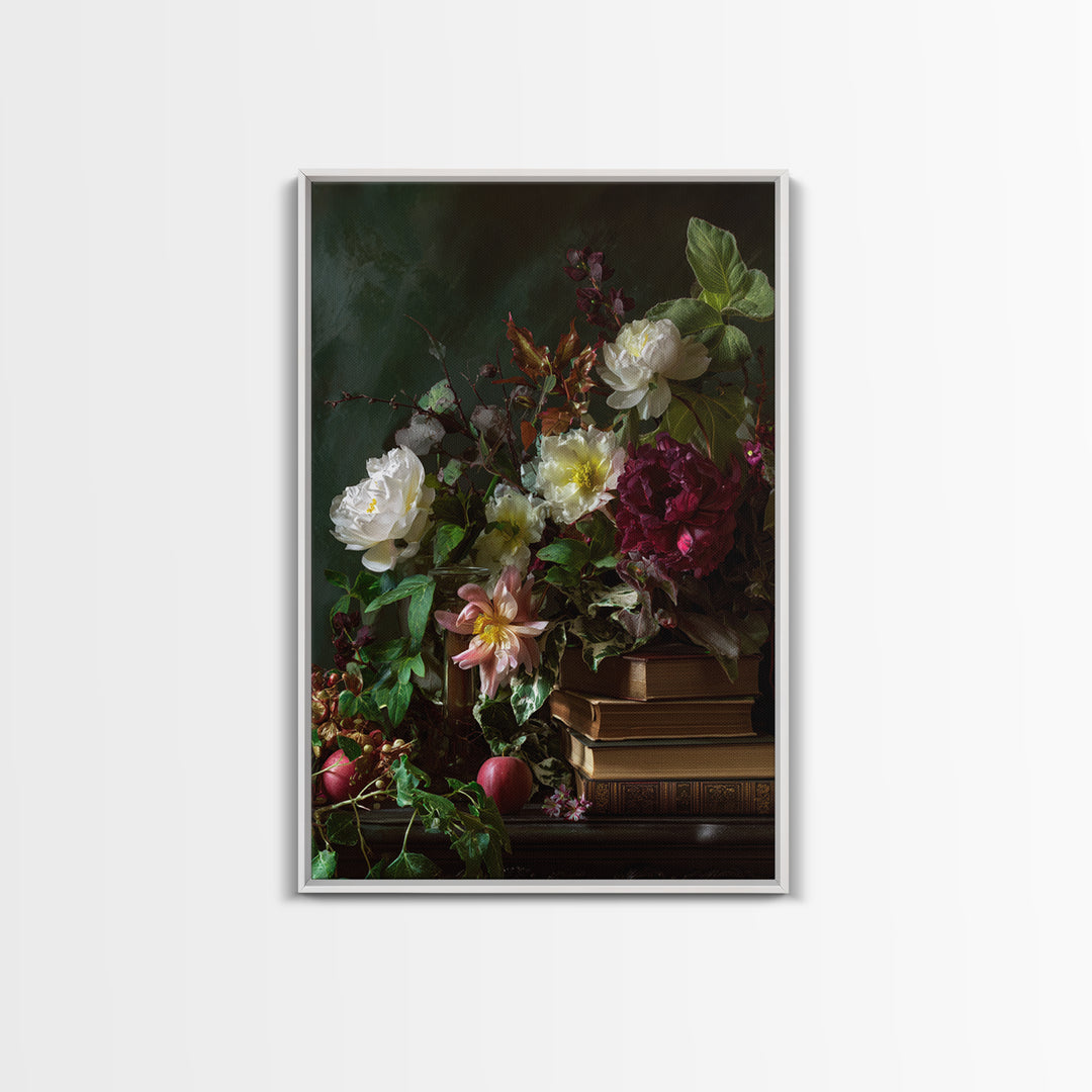 Warm Fireplace Still Life Framed Canvas Print, Bed and Breakfast Art, Printable Wall Art, Living Room Decor, Watercolor Art, BAB-2x3-98