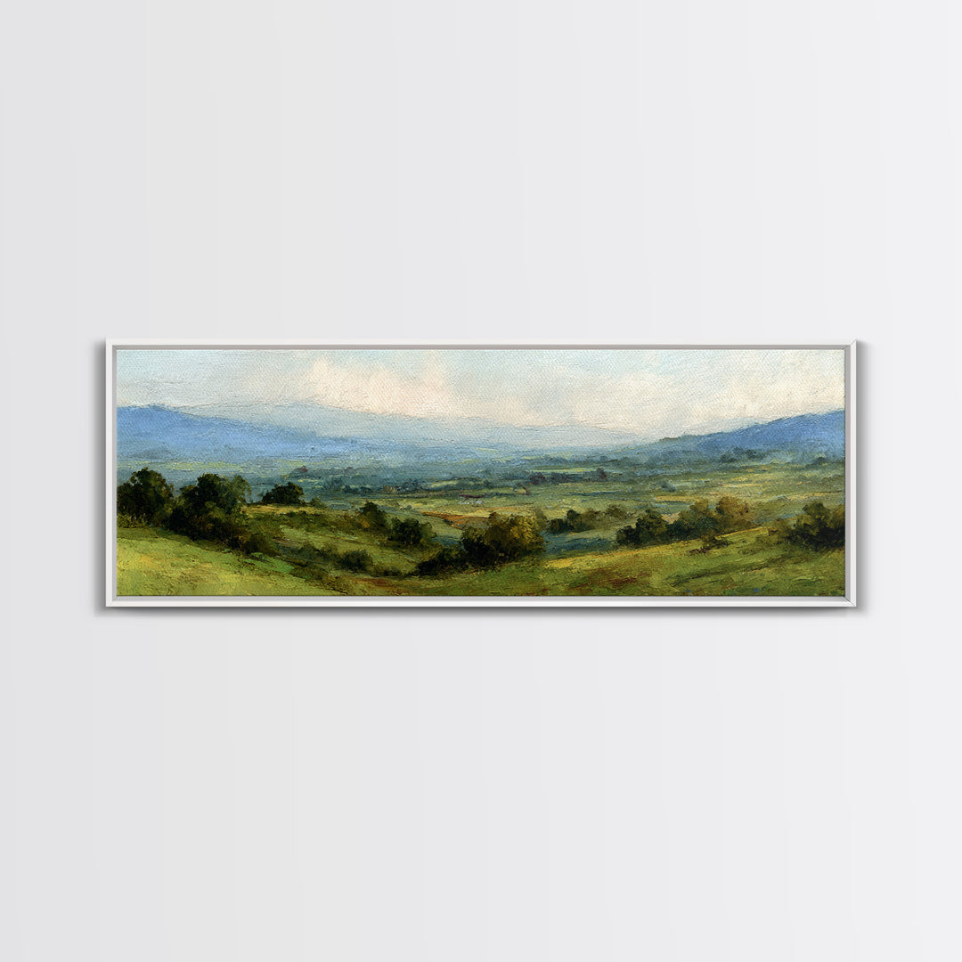 Classic Landscape with Rolling Green Hills Canvas Print, Bed and Breakfast Art, Bedroom Wall Decor, Living Room Decor, BAB-3x1-16