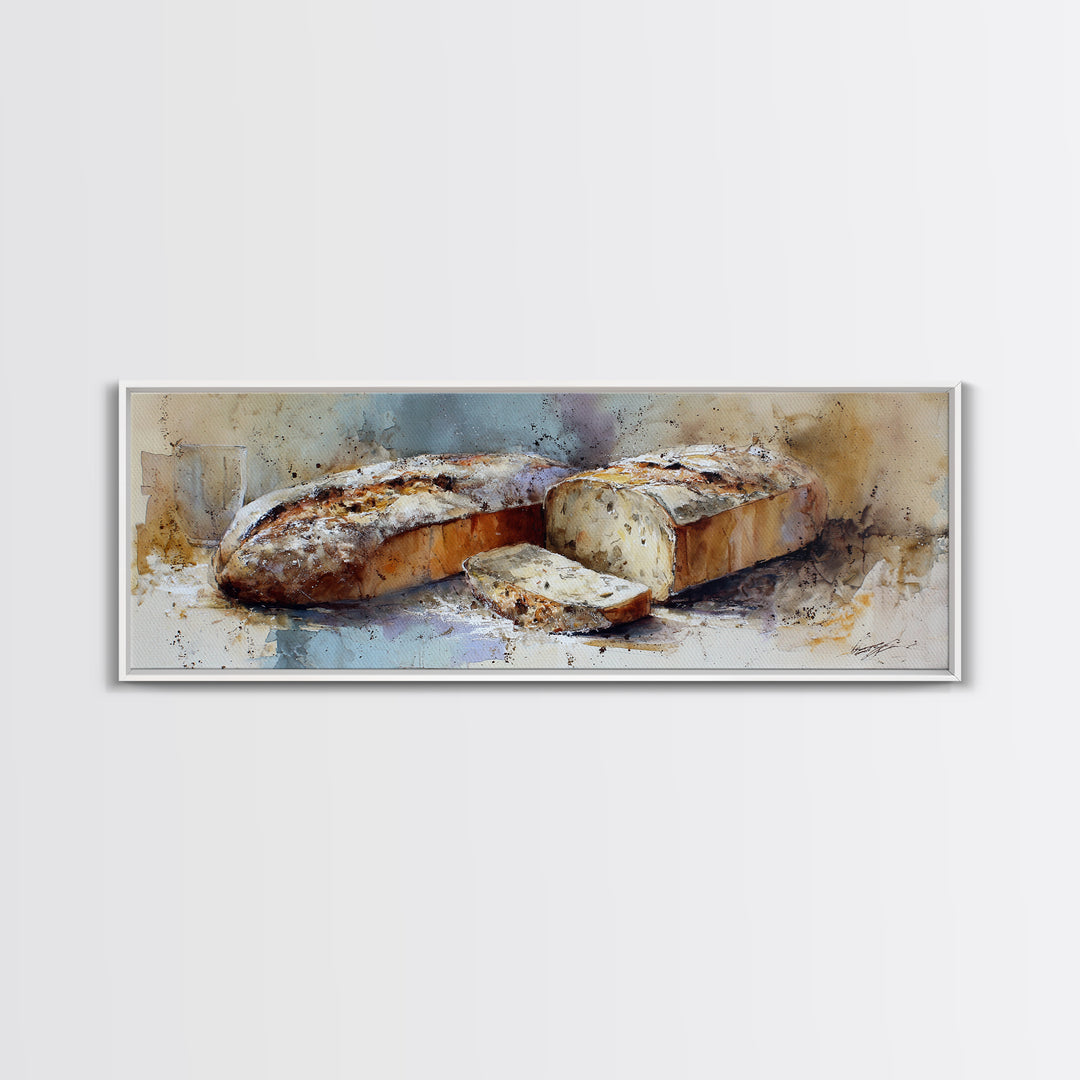 Freshly Baked Bread Canvas Print, Bed and Breakfast Art, Gallery Decor, Living Room Decor, Fine Art, Wall Art, BAB-3x1-36