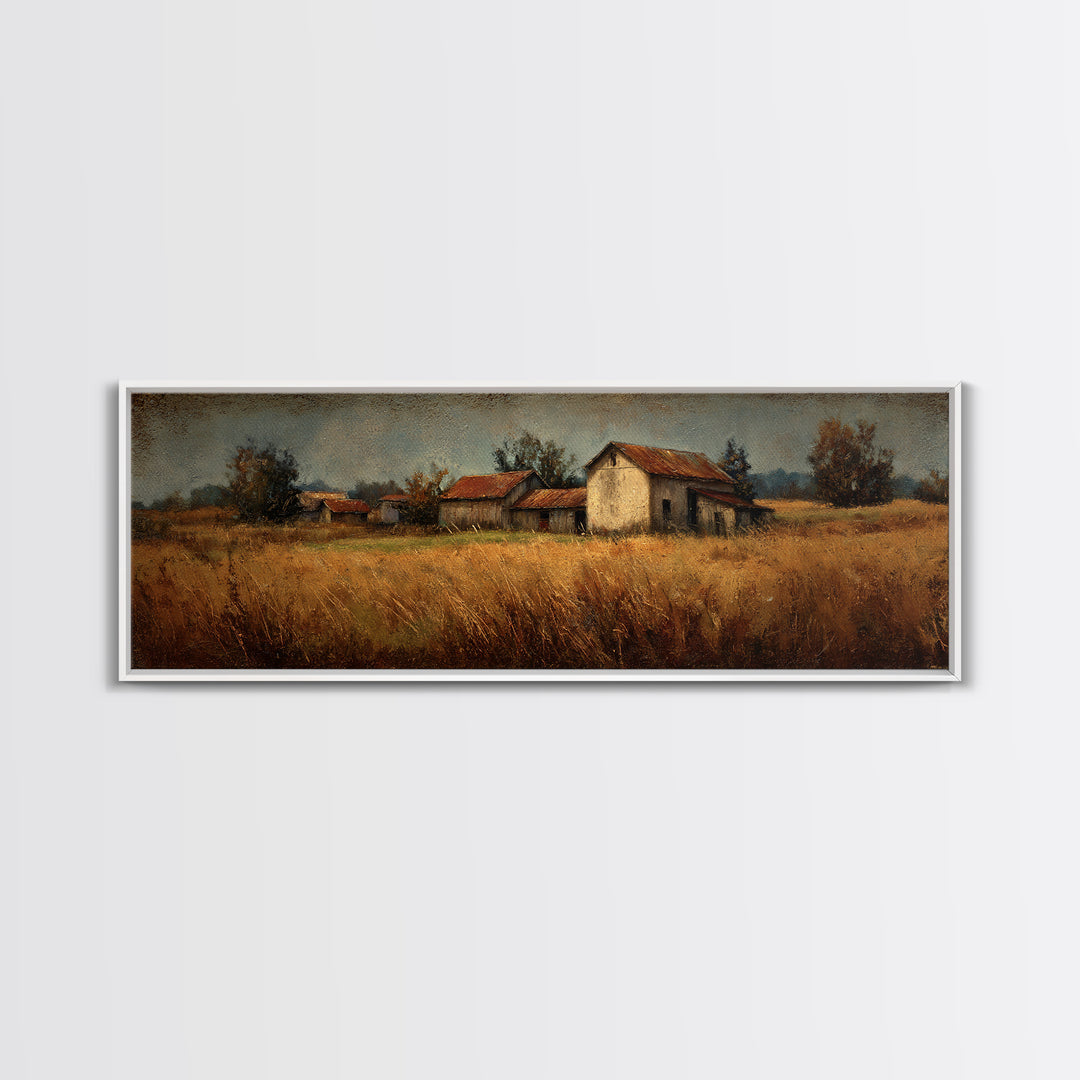 Apple Orchard Scene Framed Canvas Print, Bed and Breakfast Art, Coffee Wall Art, Living Room Decor, Fine Art, BAB-3x1-77
