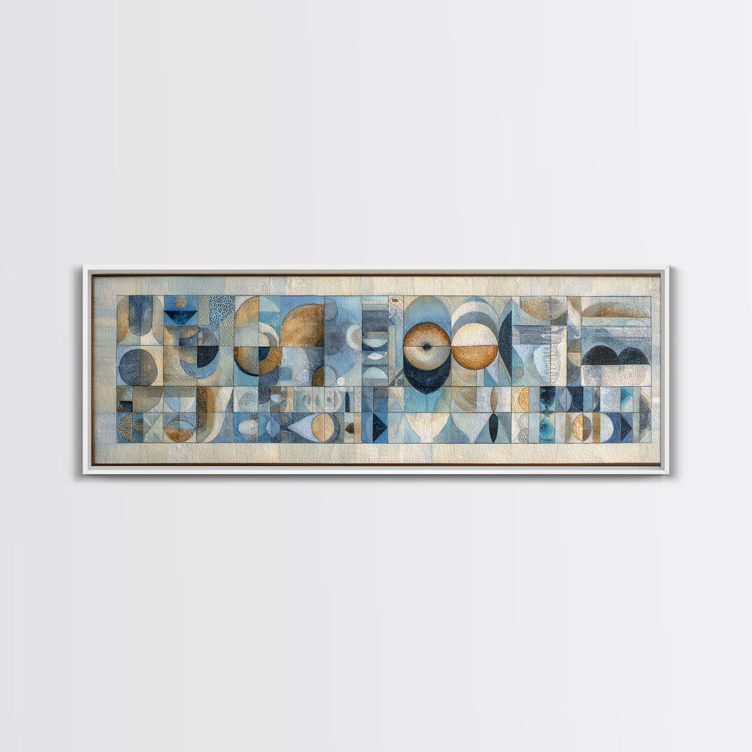 Quilt Pattern Folk Art Composition Framed Canvas Print, Bed and Breakfast Art, Printable, Living Room Decor, Fine Art, BAB-3x1-99