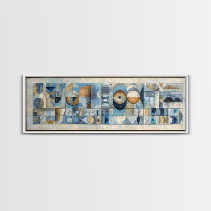 Quilt Pattern Folk Art Composition Framed Canvas Print, Bed and Breakfast Art, Printable, Living Room Decor, Fine Art, BAB-3x1-99