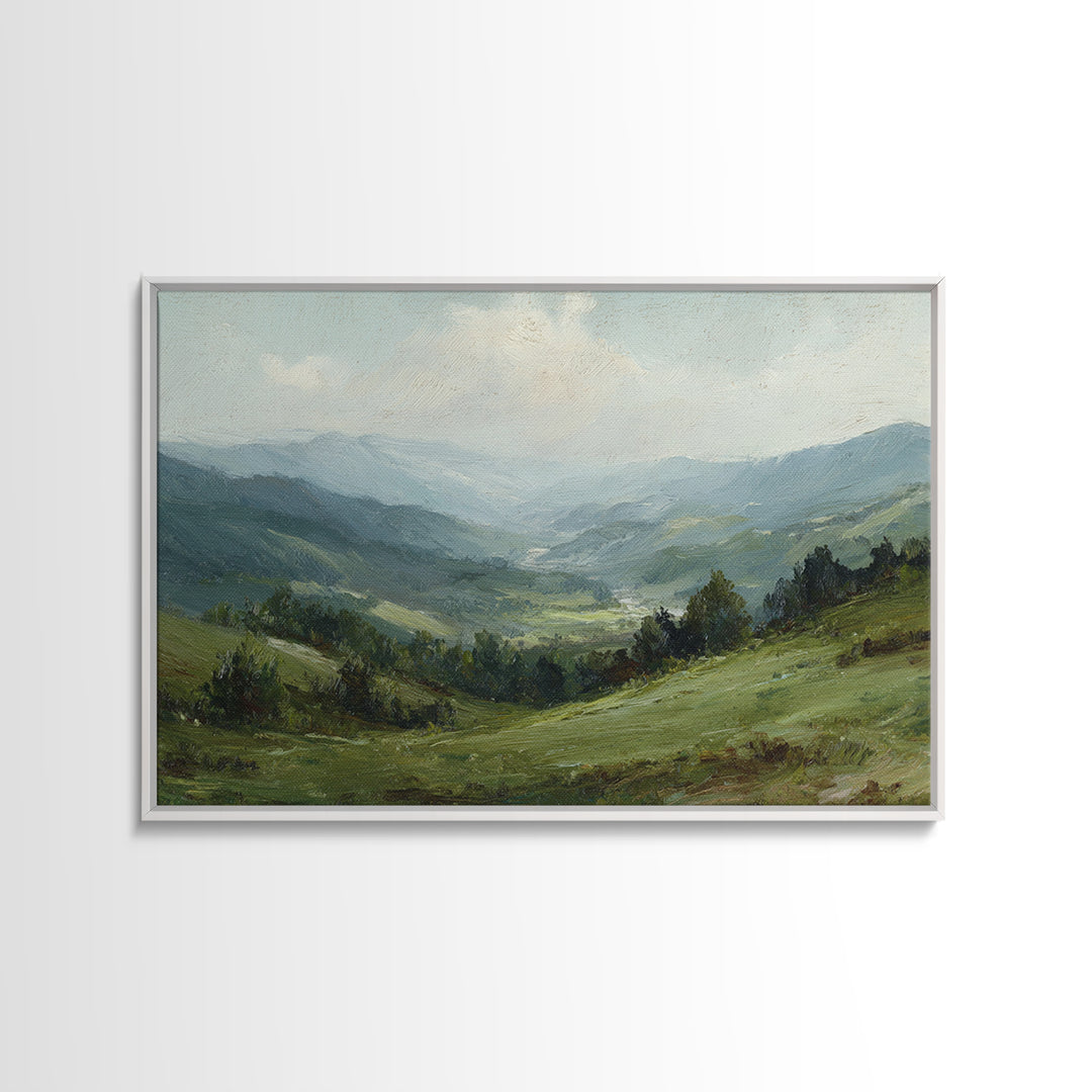 Classic Landscape with Rolling Green Hills Canvas Print, Bed and Breakfast Art, Bedroom Wall Decor, Living Room Decor, BAB-3x2-28