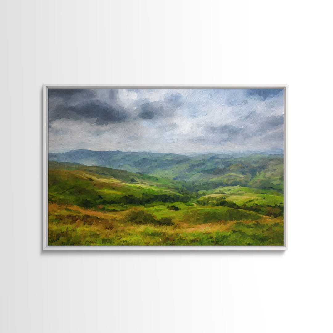 Classic Landscape with Rolling Green Hills Canvas Print, Bed and Breakfast Art, Farmhouse Decor, Living Room Decor, Fine Art, BAB-3x2-4