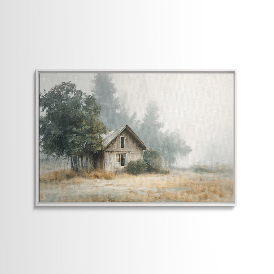 Old Farmhouse Landscape Canvas Print, Bed and Breakfast Art, Wood Wall Art, Living Room Decor, Oil Painting, BAB-3x2-83