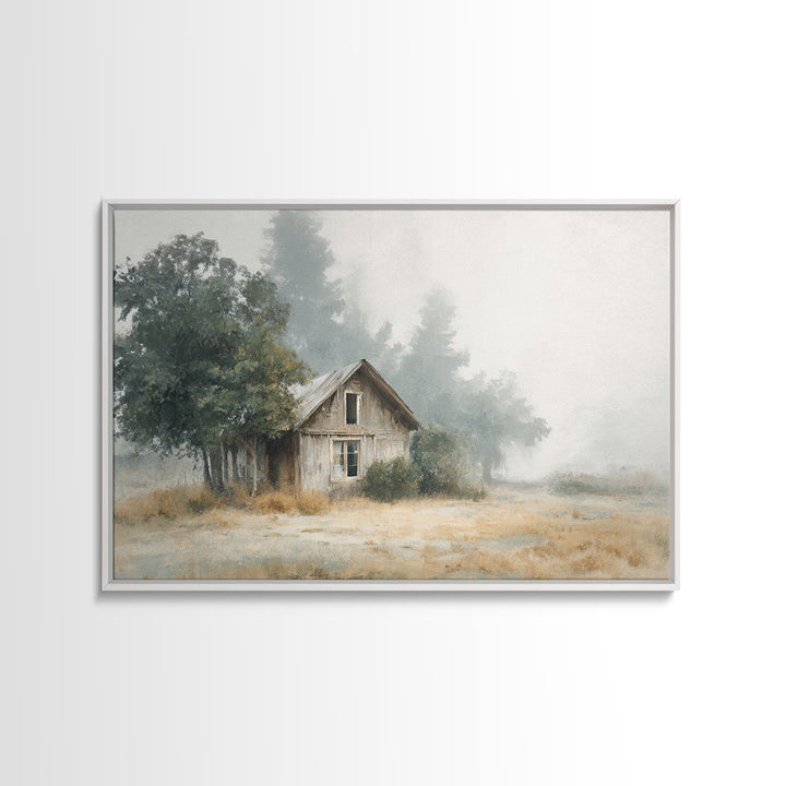 Old Farmhouse Landscape Canvas Print, Bed and Breakfast Art, Wood Wall Art, Living Room Decor, Oil Painting, BAB-3x2-83