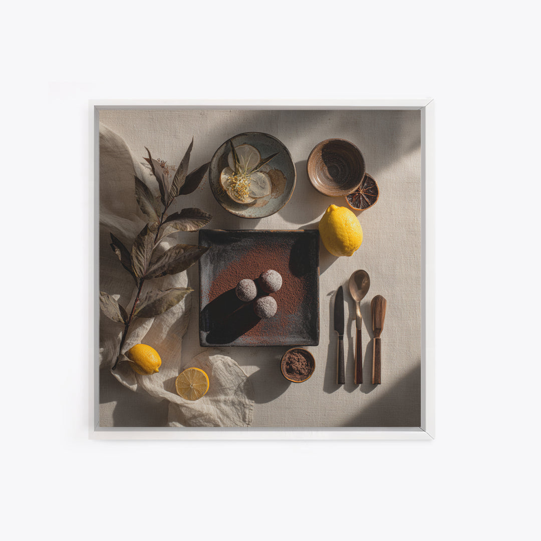 Chocolate Truffle Still Life Canvas Print, Bakery Art, Food Art, Bakery Decor, Watercolor Art, Patisserie, Kids Art, BAK-1x1-19