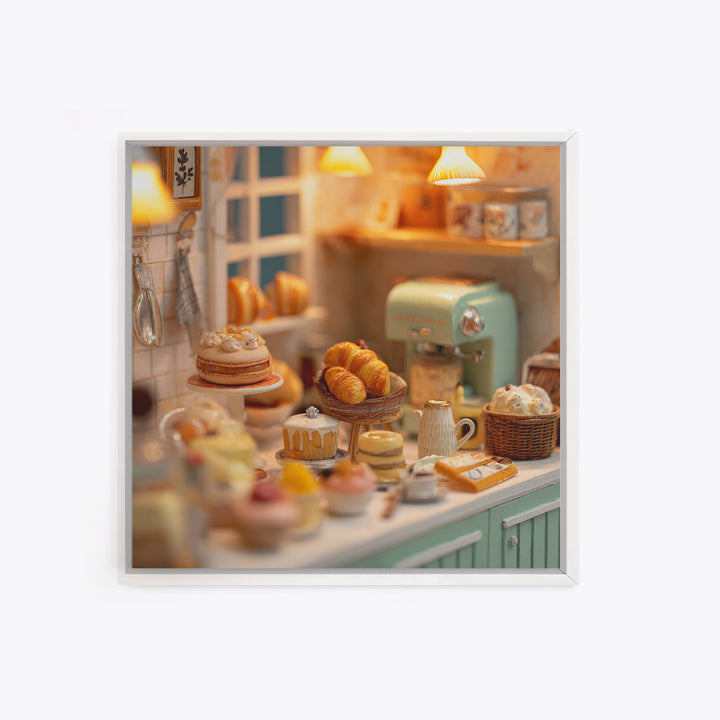 French Patisserie Window Display of Pastel Pastries Canvas Print, Bakery Art, Kids Art, Bakery Decor, Fine Art, Patisserie, BAK-1x1-50