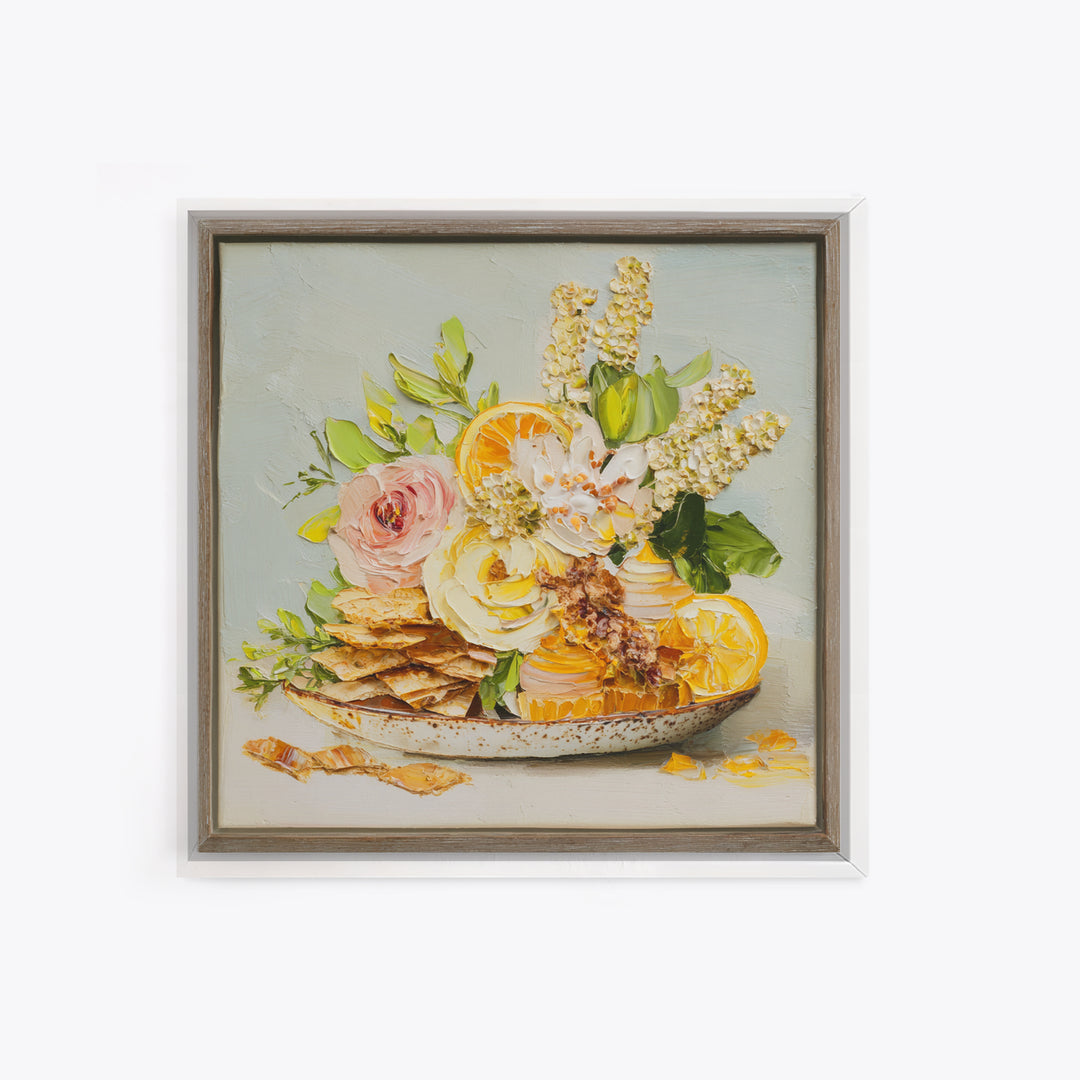 Cupcake Bouquet Painted Framed Canvas Print, Bakery Art, Kitchen Wall Decor, Bakery Decor, Patisserie, Whimsical Wall Art, BAK-1x1-7