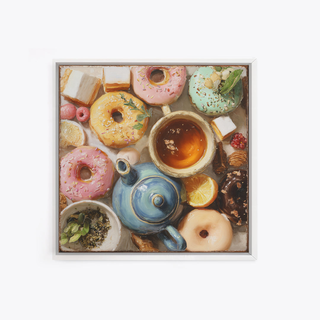 Whimsical Donut Assortment Canvas Print, Bakery Art, Statement Artwork, Bakery Decor, Fine Art, Patisserie, Art Print, BAK-1x1-9