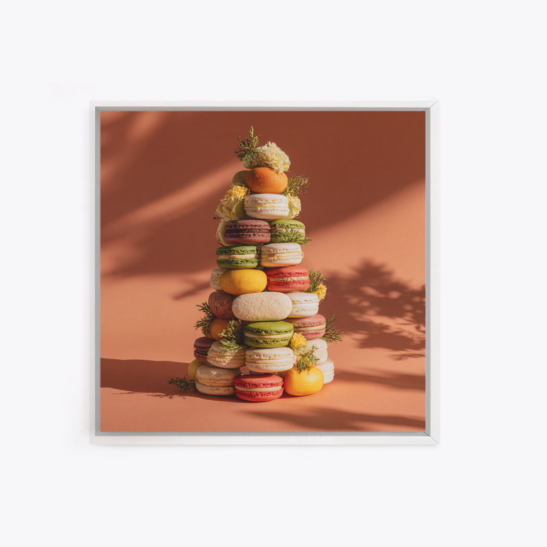 Single Perfect Macaron Tower Canvas Print, Bakery Art, Print, Bakery Decor, Fine Art, Patisserie, Food Art, Kitchen Print, BAK-1x1-99