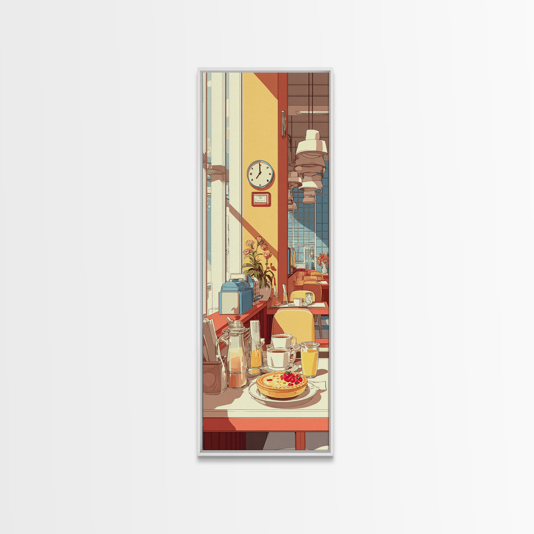 Retro Diner Pie Illustration Canvas Print, Bakery Art, Art Print, Bakery Decor, Patisserie, Kitchen Print, Coffee Wall Art, BAK-1x3-28