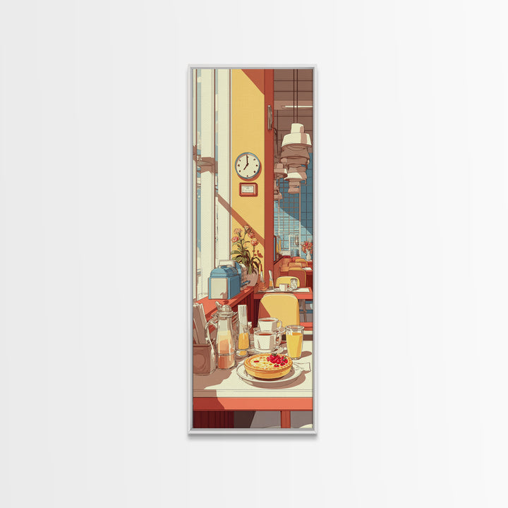 Retro Diner Pie Illustration Canvas Print, Bakery Art, Art Print, Bakery Decor, Patisserie, Kitchen Print, Coffee Wall Art, BAK-1x3-28