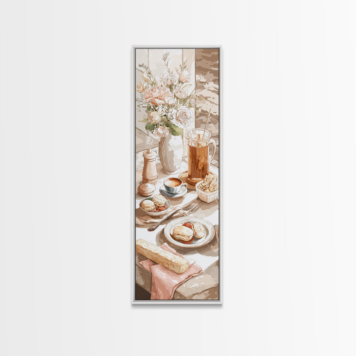 Tea and Scone Arrangement Canvas Print, Bakery Art, Printable Wall Art, Bakery Decor, Fine Art, Patisserie, Coffee Wall Art, BAK-1x3-32