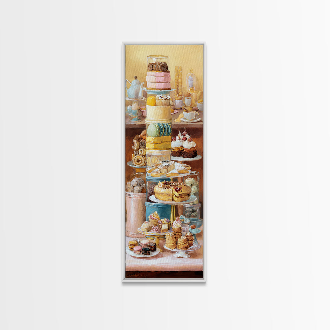 French Patisserie Window Display of Pastel Pastries Canvas Print, Bakery Art, Gallery Decor, Bakery Decor, Fine Art, Patisserie, BAK-1x3-38