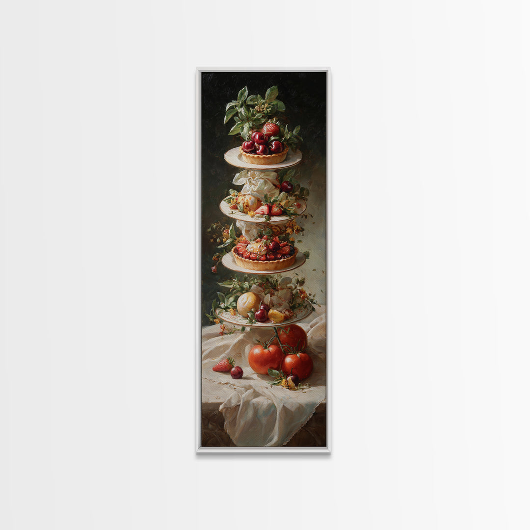 Cherry Tart Still Life Canvas Print, Bakery Art, Printable Wall Art, Bakery Decor, Fine Art, Patisserie, Coffee Wall Art, BAK-1x3-65