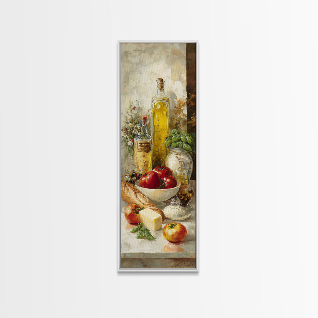Baguette and Butter Still Life on Marble Canvas Print, Bakery Art, Digital Download Art, Bakery Decor, Fine Art, Patisserie, BAK-1x3-68