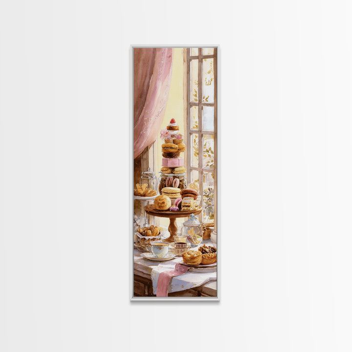 French Patisserie Window Display of Pastel Pastries Canvas Print, Bakery Art, Contemporary Art, Bakery Decor, Patisserie, BAK-1x3-86