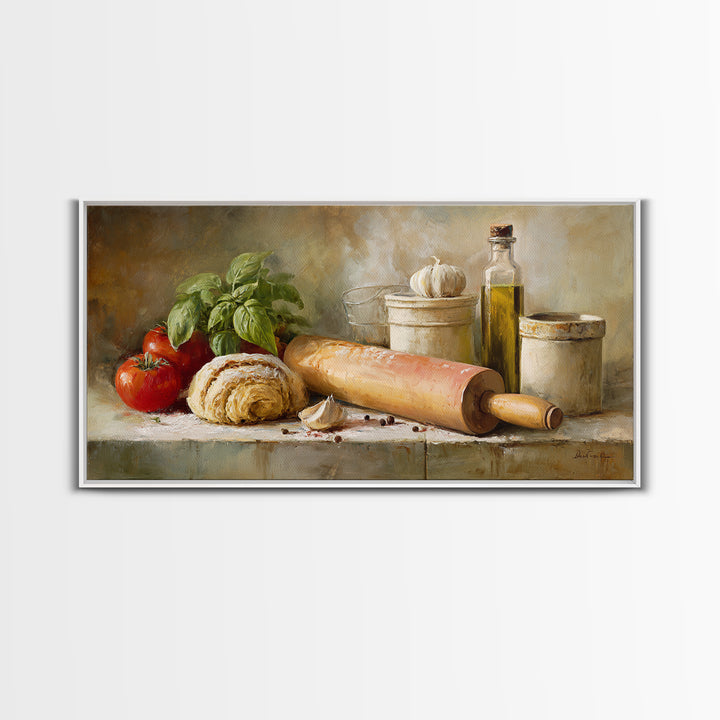 Patisserie Pattern of Rolling Pins and Pastries Canvas Print, Bakery Art, Kitchen Decor, Bakery Decor, Fine Art, Patisserie, BAK-2x1-17
