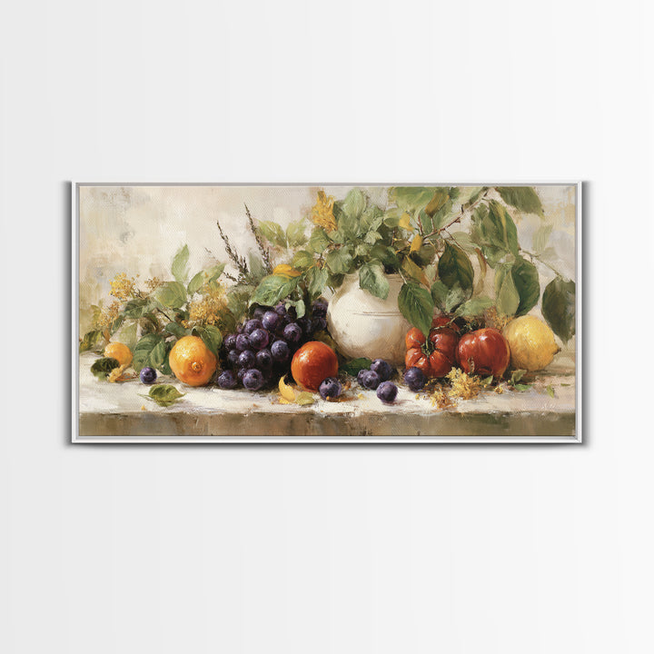 Blueberry Galette with Rustic Farmhouse Texture Framed Canvas Print, Bakery Art, Gallery Decor, Bakery Decor, Patisserie, BAK-2x1-67