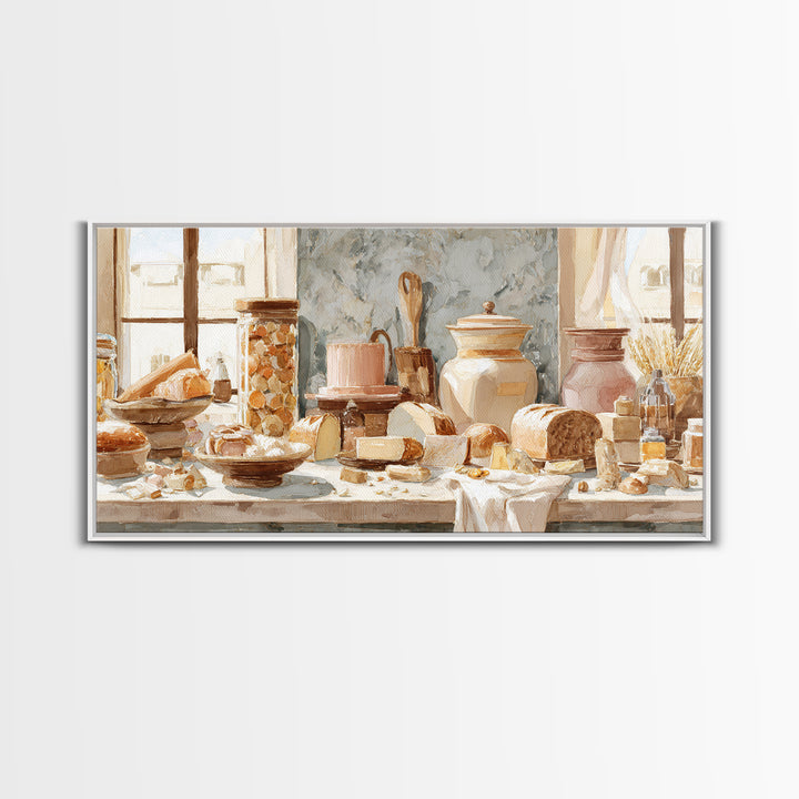 French Patisserie Window Display of Pastel Pastries Canvas Print, Bakery Art, Digital Print, Bakery Decor, Fine Art, Patisserie, BAK-2x1-70