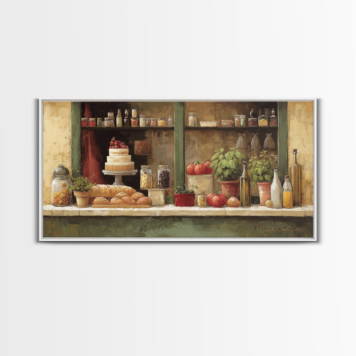 Parisian Dessert Poster Framed Canvas Print, Bakery Art, Kitchen Prints, Bakery Decor, Fine Art, Patisserie, Kids Art, BAK-2x1-92