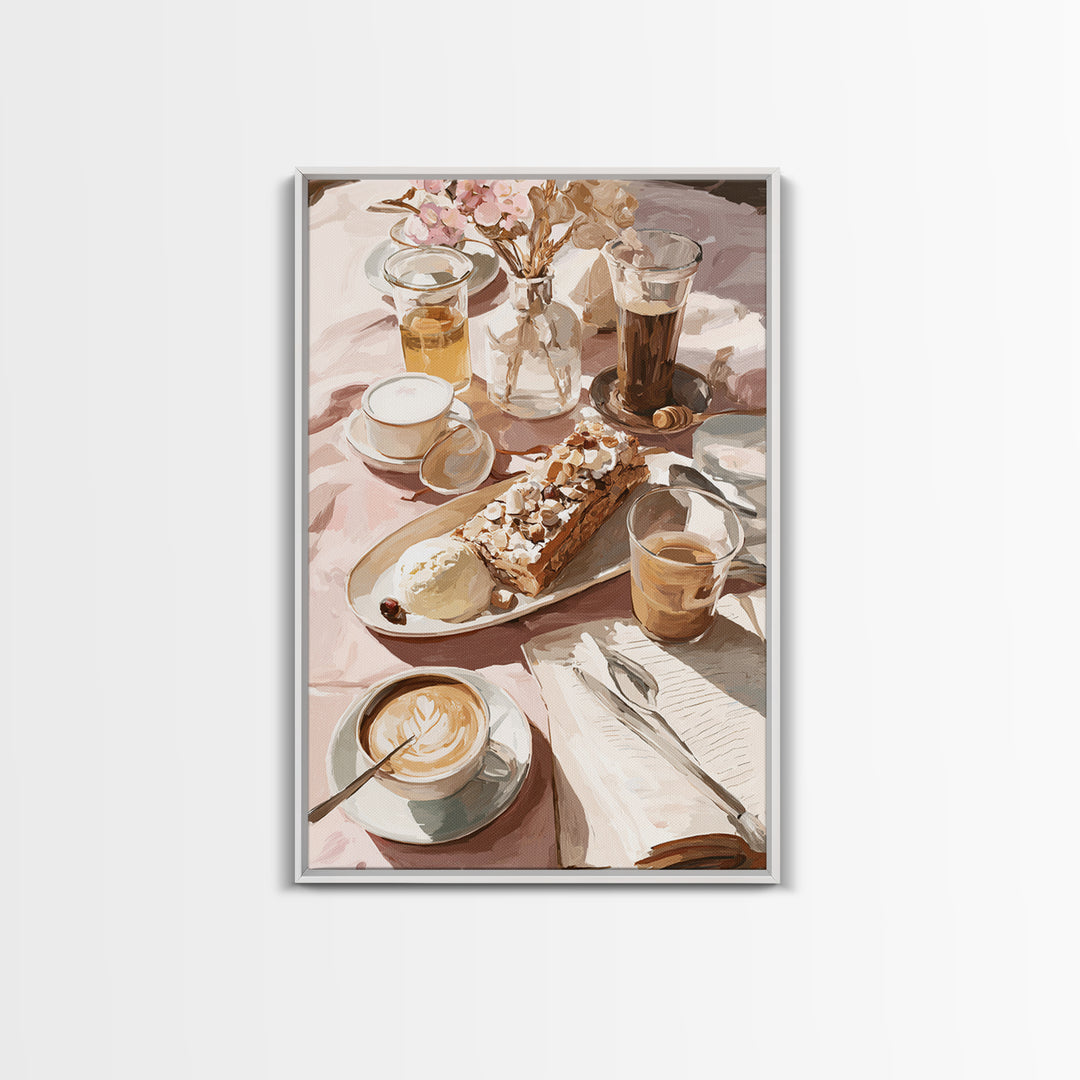 Parisian Dessert Poster Canvas Print, Bakery Art, Statement Artwork, Bakery Decor, Fine Art, Patisserie, Art Print, BAK-2x3-32
