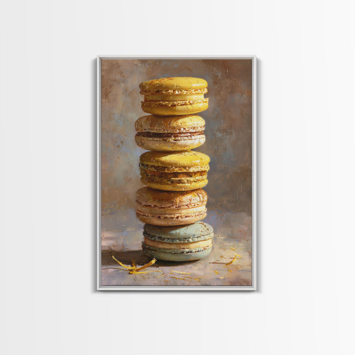 Single Perfect Macaron Tower Canvas Print, Bakery Art, Printable Art, Bakery Decor, Watercolor Art, Patisserie, BAK-2x3-35