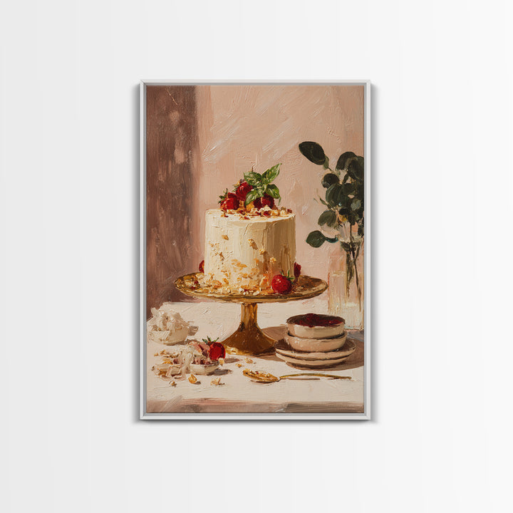 Parisian Dessert Poster Framed Canvas Print, Bakery Art, Bakery, Bakery Decor, Fine Art, Patisserie, Minimalist Decor, BAK-2x3-8