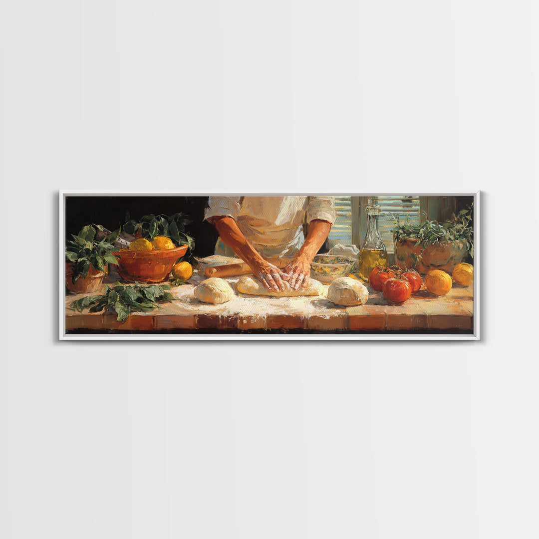 Baker Hands Shaping Dough Canvas Print, Bakery Art, Neutral Wall Art, Bakery Decor, Fine Art, Patisserie, Statement Artwork, BAK-3x1-33