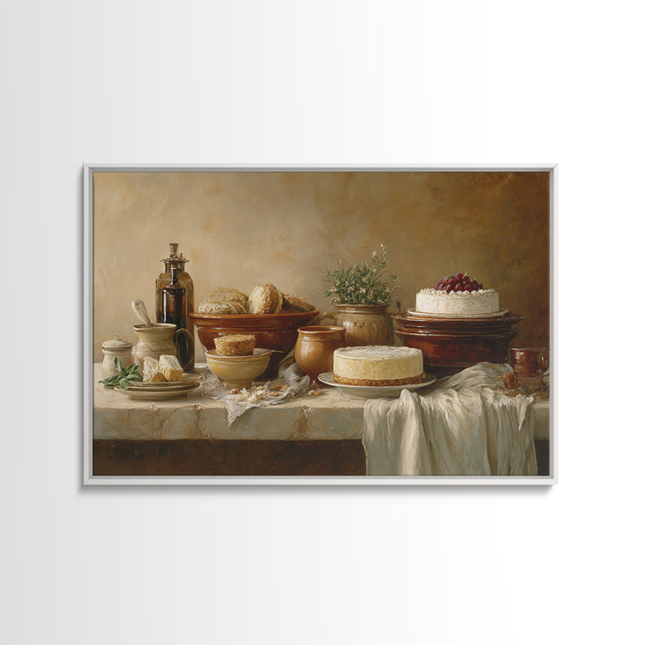 Parisian Dessert Poster Canvas Print, Bakery Art, French Wall Art, Bakery Decor, Fine Art, Patisserie, Room Decor, BAK-3x2-52