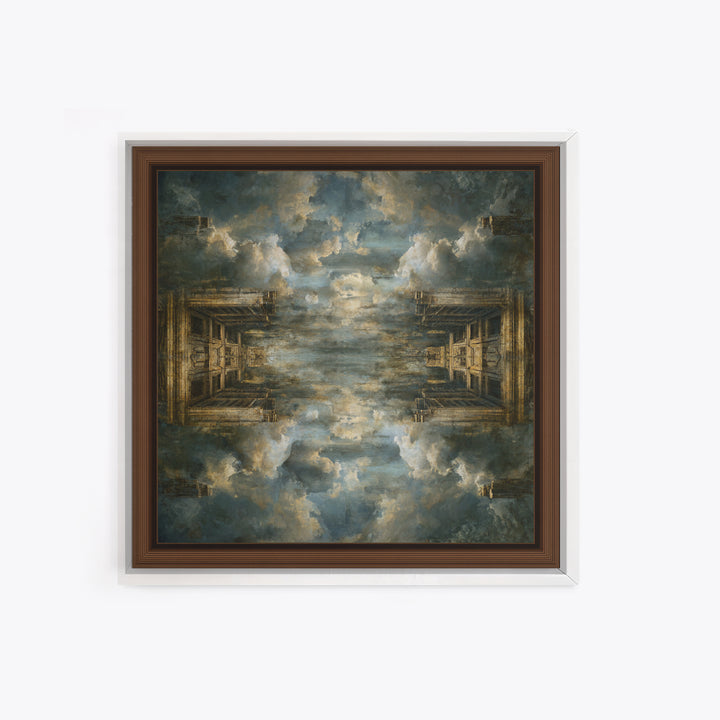Classical Ruins Beneath a Dramatic Sky Framed Canvas Print, Baroque Art, Feminist Art, Living Room Decor, Fine Art, Ornate, BAO-1x1-67