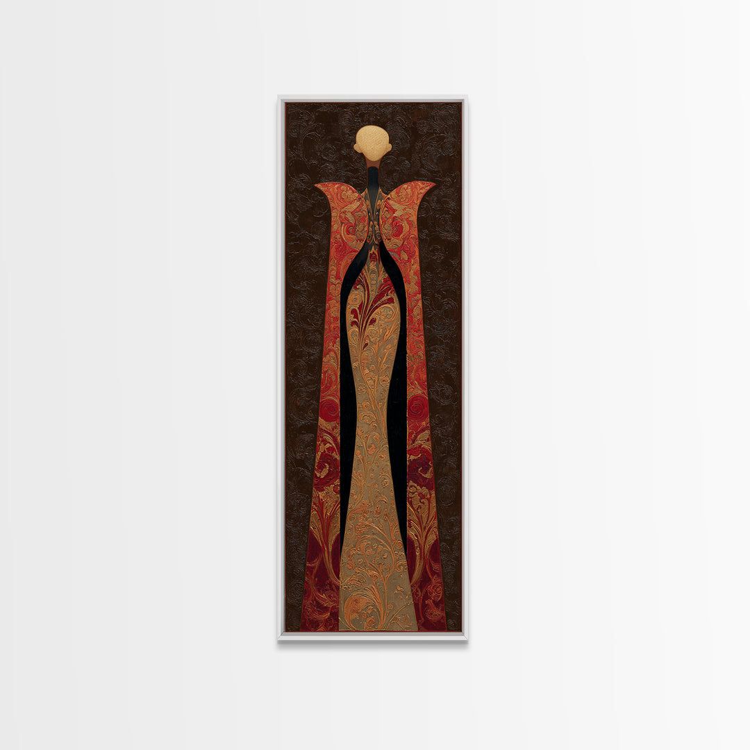 Mythic Goddess Figure Framed Canvas Print, Baroque Art, Eclectic Wall Art, Living Room Decor, Oil Painting, Ornate, BAO-1x3-50