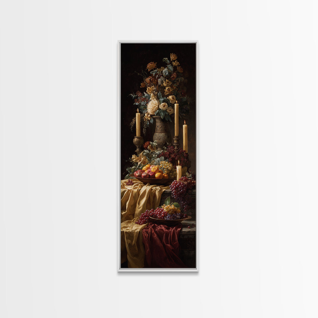 Lavish Banquet Fruit Composition Canvas Print, Baroque Art, Statement Artwork, Living Room Decor, Fine Art, Ornate, Painting, BAO-1x3-56