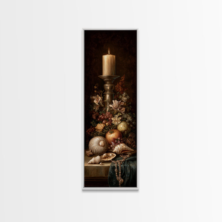 Ornamental Shell and Pearl Composition Canvas Print, Baroque Art, Gallery Wall, Living Room Decor, Oil Painting, Ornate, BAO-1x3-82