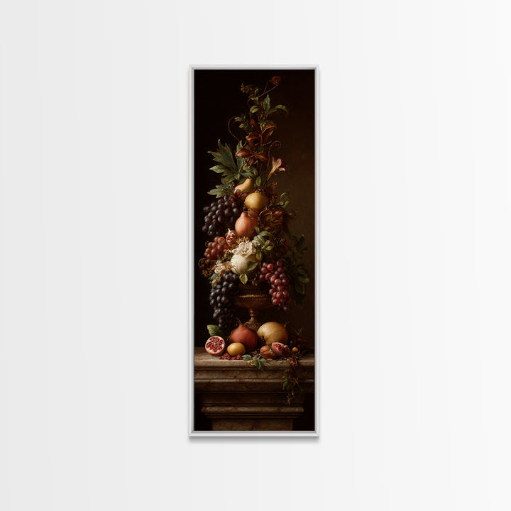 Dramatic Fruit Still Life Canvas Print, Baroque Art, Wall Decor, Living Room Decor, Fine Art, Ornate, Contemporary Art, BAO-1x3-85