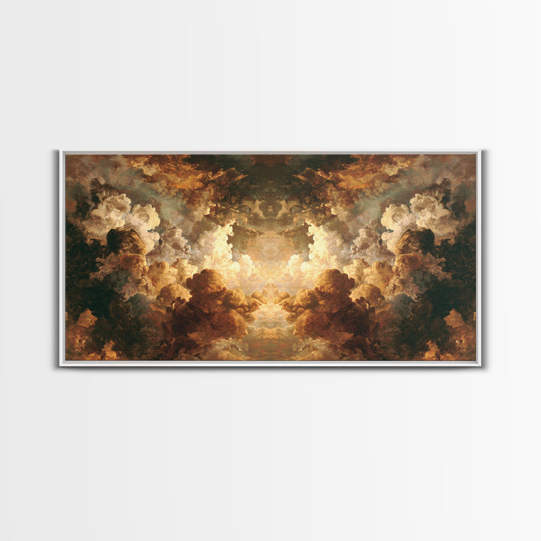 Angelic Hand Reaching Through Clouds Canvas Print, Baroque Art, Gallery Decor, Living Room Decor, Ornate, Minimalist Decor, BAO-2x1-41