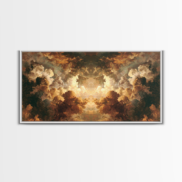 Angelic Hand Reaching Through Clouds Canvas Print, Baroque Art, Gallery Decor, Living Room Decor, Ornate, Minimalist Decor, BAO-2x1-41